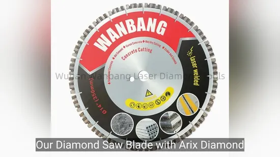Laser Welded Arix Diamond Tools Diamond Saw Blades Concrete Cutting Bladeswith Even Distribution Diamonds